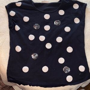 Serengeti Navy T-Shirt with Silver embellishment